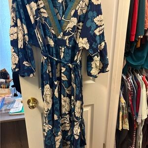 Floral Blue and White Women's maxi Dress by Sofia